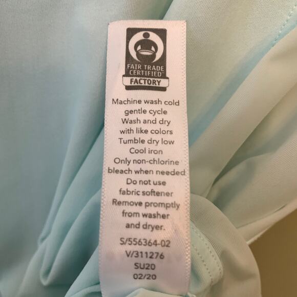 Athleta Crew Neck Top Women XS Blue Sheer Side Panels Short Sleeves Ultra Light - Picture 6 of 8